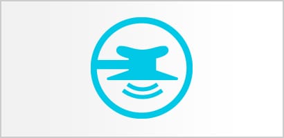 Circular cyan icon of Littmann stethoscope tunable diaphragm.
