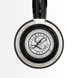 Close-up of the pediatric side of the 3M Littmann Cardiology III Stethoscope showing the Littmann Quality seal.